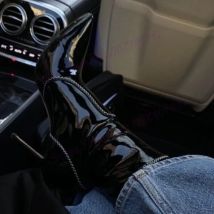 Schwarz Stich Patent Leder Stiefeletten Spitz Schuhe für Frauen Dünne High Heels Sexy Dame Schuhe 2025, Zapatos Para Mujere