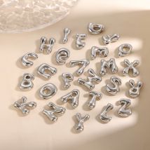 CARLIDANA vendita calda in acciaio inossidabile lettera maiuscola alfabeto irregolare bolla iniziale ciondolo con ciondoli per collana gioielli fai da te