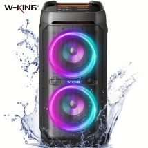 Głośniki Bluetooth W-KING 100 W RMS, wodoodporność IPX6, przenośny boombox V5.3 Bezprzewodowy