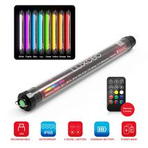 LUXCEO P7RGB Videografie-Fülllicht, wasserdichte Lampe, eingebauter Akku, 10400 mAh, 1000 Lumen, RA95+ Fotografie-Lichtröhre für Video/Foto/Studio/Unterwasseraufnahmen