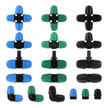 Nuovo connettore per tubo in PE da 1/4 "separatore d'acqua Tee giunto a gomito dritto blocco a tubo flessibile da 4/7mm adattatore per rubinetto di accoppiamento ridotto 10 pezzi