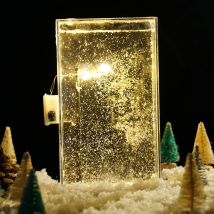 Magische verschneite Landschaft Nachtlichter kleine Straßenlaterne verschneite fließende Nacht DIY Weihnachtslichter Weihnachten Desktop Dekor handgefertigt