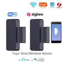 Tuya Zigbee Wifi czujnik drzwi czujnik wejścia do okna bezpieczeństwo antywłamaniowy czujnik magnetyczny Alarm inteligentne życie praca z Alexa Google Home