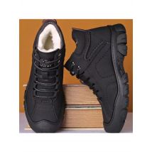 Winter Fashion Waterproof Leather Snow Boots Fur Warm Thicken CottonShoes Outdoor Non-slip Platform Hiking Travel Ankle Boots 47
