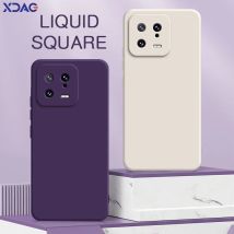Quadratische flüssige Silikon-Telefon hülle für Xiaomi 13 13t Pro Ultra Lite 360 schützende weiche Rückseite mi 13pro 13lite stoß feste Tasche