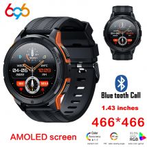 C25 Orologi Intelligenti Per Gli Uomini AMOLED Schermo 1.43 "1ATM Impermeabile Cardiofrequenzimetro Sport Smartwatch Blue Tooth Chiamata Donne Fitness