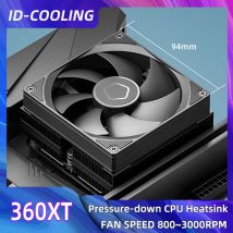 ID-COOLING IS-53 Profilo di pressione push-down Dispositivo di raffreddamento della CPU 4 tubi di calore Radiatore di raffreddamento ad aria 90mm Ventola PWM a 4 pin per custodia piccola ITX