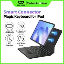 GOOJODOQ Smart Pogo Pin Magic Keyboard Case for iPad Pro 11 Air 11 13 Air4/5/6 Direct Connection Multi-Touch Trackpad Keyboard