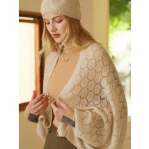 100% lana merino scava fuori Pashmina autunno inverno cashmere lavorato a maglia moda scialli sciarpe a doppio scopo stile geometria di lusso