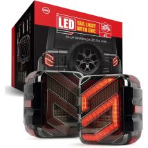 Światła tylne LED S-Design dla Jeep Wrangler JK JKU Sport/Sahara/Rubicon 2007-2018 Tylne światło hamowania zatwierdzone przez DOT z kierunkowskazem