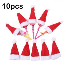 10 Stück Weihnachten Lutscher Hut Dekoration Mini Weihnachts mütze für Lutscher Süßigkeiten Abdeckung Ornament xmax Kinder Geschenk Weihnachts dekoration