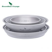 Boundless Voyage Outdoor Camping Titan einwandige Schüsseln Pfanne Teller Teller Geschirr Mess Kit