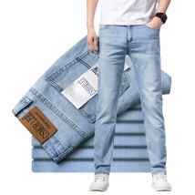 2026 Marken-Klassiker Herren Frühling Sommer Jeans Business Casual Hellblaue Stretch-Baumwoll-Denim Herrenhose