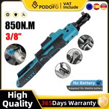 Podofo 3/8 "Chiave a cricchetto 850N.M Cacciavite a batteria Elettrico Rimozione a cricchetto Vite Dado Strumento di riparazione per Makita 18V/21V Batteria