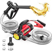 TaskStar Kit pompa di trasferimento carburante elettrica 12V Pompa di trasferimento diesel a batteria 13GPM con tubi flessibili per ugelli carburante per fattoria aziendale domestica