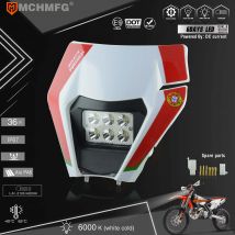MCHMFG Motorcycle LED Headlight Headlamp Head Light Supermoto Fairing For KTM EXC SXF MX Dirt Bike Enduro LED Headlight