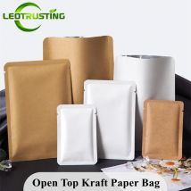 100/300PCS Kraft/Weiß Papier Top Offene Beutel DIY Kaffee Tee Pulver Seife Schokolade Süßigkeiten Gewürz Trail heißsiegeln Verpackung Beutel