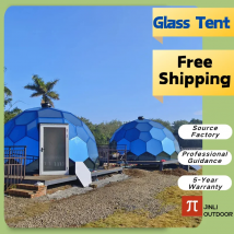 Ford Blue Glass Dome Hotel Tent Hexagonal Tempered Glass House Igloo Geodesic luminum Frame Outdoor Luxury Resort Round Camping