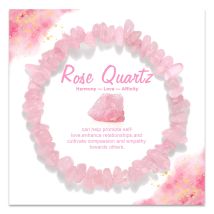Natural 5-8mm Irregular Chip Beads Bracelet Rose Quartzs Stone Bracelets for Women Female Stretch Bracelet with Card Jewelry