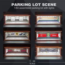 1:64 Automodelle Parkplatz festes Parkhaus modell mit Lichtern und Acryl staub abdeckung