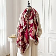 2025, Damen-Winterschal aus Kaschmir der Luxusmarke – Federdesign mit Quasten, Pashmina-Wickel-Bandana