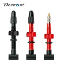 Deemount Presta Capezzoli Cerchione Tubeless per Bicicletta Valvole F/V Stelo in Alluminio Anodizzato Nucleo in Ottone Base Rettangolare Integrata