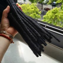 0,4/0,6/0,8 cm Echthaar-Dreadlock-Extensions Loc-Extensions aus Echthaar Permanente Loc-Extensions aus Echthaar in Natürlichem Schwarz