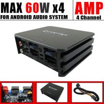 4-Channel Car Amplifier (60Wx4) 240W Max Power for Large Display Android Devices Audio Subwoofers and Speakers Car Stereo AMP