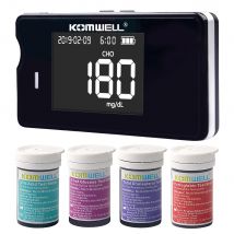 Misuratore medico multifunzione 4 in1 Kit di strisce reattive per colesterolo, acido uricico e emoglobina, glicemia, per diabete, gotta, con lancette