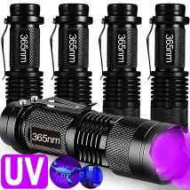 365/395nm UV Flashlight Zoomable Ultra Violet Torch Ultraviolet Lights for Pet Urine Stains Scorpions Fluorescent Agent Detector