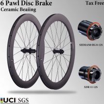 CSC 1280g 54T 6 zampa Ghiaia Bicicletta Set di ruote in carbonio 700C Center Lock Ruote in carbonio tubeless copertoncino Ciclocross Bici da strada UCI