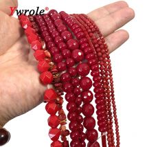 Rote Koralle Naturstein Abacus Runder facettierter Zylinder Lose Raumperlen für Schmuckherstellung Diy Armbänder Ohrringe Zubehör