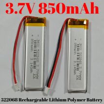 1-6 pezzi 522068 502070   Batteria al litio polimerica ricaricabile da 3,7 V 850 mAh Prodotti elettronici Piccolo ventilatore Luce LED digitale MP3 MP4