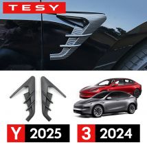 2pcs Side Camera Cover for Tesla New Model Y Juniper 2025 Launch Model 3 Highland 2024 HW4.0 Leaf Board Dash Cam Protective