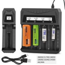 Inteligentna ładowarka USB do akumulatorów LCD 1/2/4 gniazda do akumulatorów litowych 18650 4,2 V do akumulatorów NI-MH AA / AAA 1,2 V
