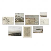 Moody Seascape Vintage Oil Painting Canvas Poster Neutral Coastal Gallery Wall Art Print Beach Landscape Pictures Nautical Decor