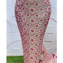 Afrikanische Brokat Jacquard Spitze Stoff 2024 Hohe Qualität 5 Yards Net Spitze Französisch Vergoldung Spitze Stoff Für Hochzeit Kleid Nähen JK13