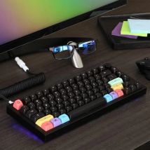 Drop + Biip MT3 Extended 2048 dunkle Tastenkappen, individuell, niedlich, Retro-Stil, Kaffee-Kirsch-Profil-Tastenkappe, ABS, zweifarbige Punkte