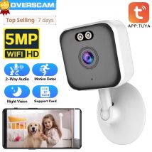 Tuya Smart Mini 5MP WiFi IP Camera Indoor Wireless Color Night Home Security AI Rilevamento umano CCTV Telecamera di sorveglianza a blocchi