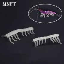 50Pcs Luminous Glowing Simulation Prawns Shrimp Fishing Lures Baits Silicone Swim Shrimp Lures Baits Floating Sinking Lures Set