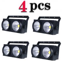 1/4 SZT. 200W 2-oczkowy COB LED DMX Flood Blinder Lampy Świąteczne Zimna Ciepła Biel DJ Oświetlenie Sceniczne Dyskoteka Wesele Impreza