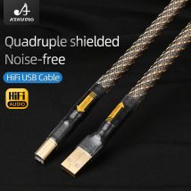HiFi-USB-DAC-Kabel, hochreines OFC, versilbert, rauschfrei, Typ A-B, A-C, C-B, C-C-Buchse, professionelles Audiokabel für Mixer-Computer