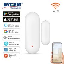 Tuya Smart WiFi Sensor de puerta Detector de cierre abierto Smartlife App Control Notificación Compatible con Alexa Google Home