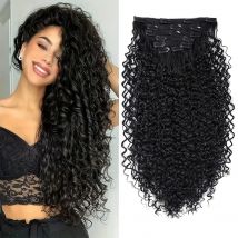 Synthetische 26-Zoll-lange verworrene lockige Haarverlängerungen zum Anklipsen, voller Kopf, gefälschtes schwarzes blondes Haar, Haarschmuck, geeignet für Frauen