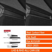 For Audi A3 S3 8Y 2021-2025 Real Carbon Fiber Stickers  Front door speaker audio upper panel Car Accessories Interior decorative