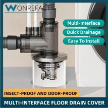 Abflussanschluss für Badezimmer, Waschmaschine, dreifacher Abfluss, Bodenabdeckung, geruchsdicht, Waschbecken, Waschbecken, Spülmaschine, Wasserreiniger, Überlaufschutz