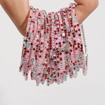 5 stücke Mode Bunte Acryl Kristall Strass Elastische Armband Für Frauen Stretch-Armband Hochzeit Armbänder Täglichen Schmuck