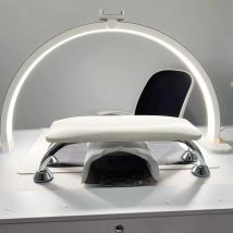 Fosoto Half Moon Nail lampada da tavolo 30 pollici LED Crescent Manicure Desktop Light Arch Beauty Eyelash Salon Filling Lighting