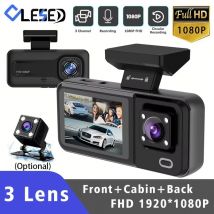 3 Kamera Auto Dvr 1080P Dash Cam Innen Kabine Mini Fahrzeug Drei-wege-kanal DVR Recorder Video Registrator Dashcam Camcorder