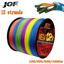 JOF X12 1000-100M Multifilament PE Braided Fishing Line 12Strands High Quality Strong PE Line Sea Fishing Saltwater 11.3-54.5KG